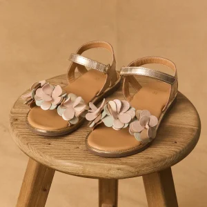 Sandales ouvertes à fleurs