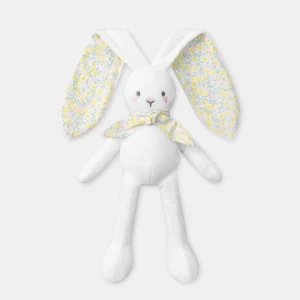 Doudou lapin écru et imprimé fleuri Naissance Fille