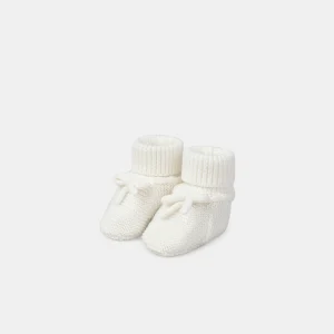 Chaussons écrues à nœud Naissance Mixte