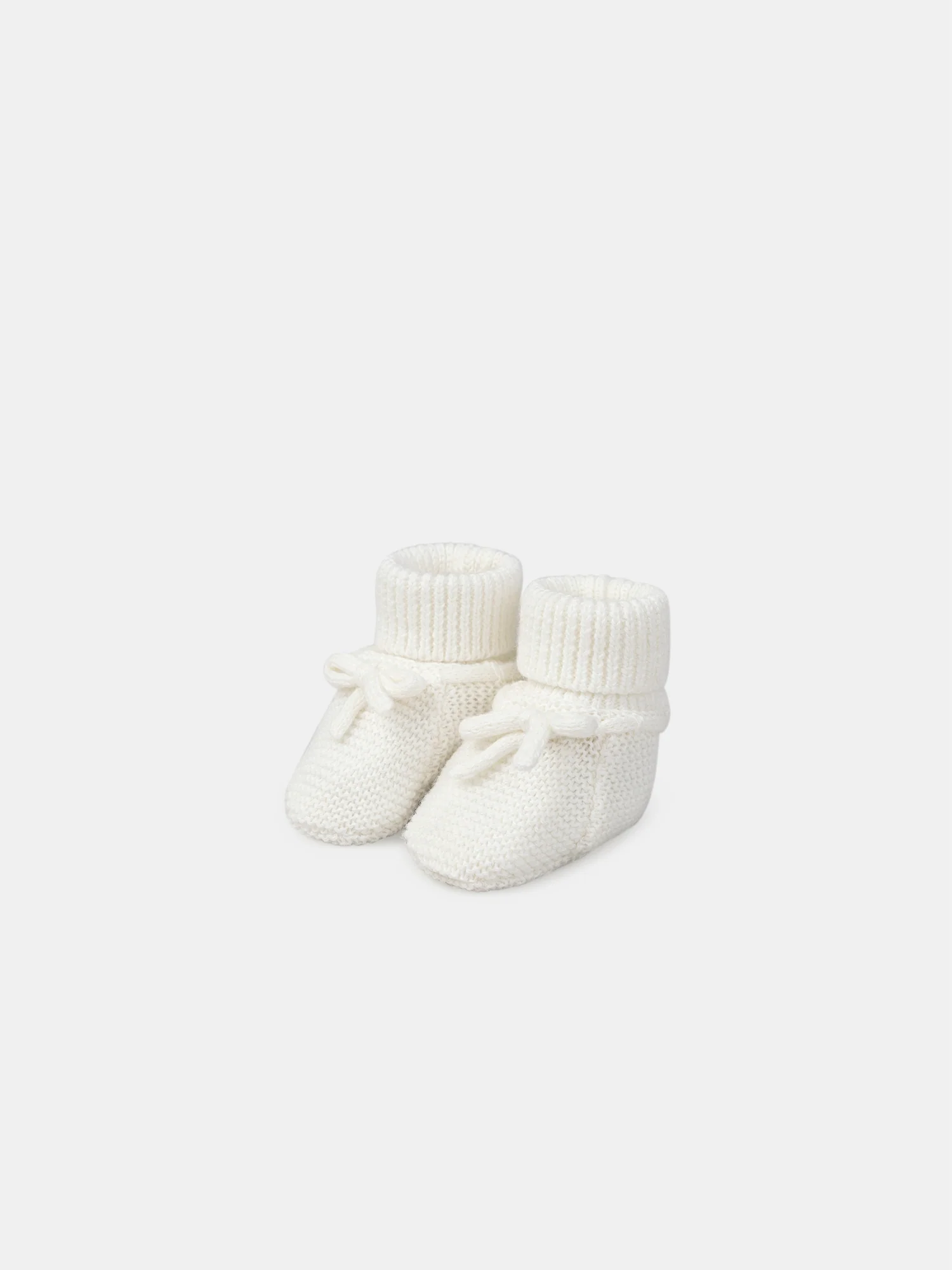 Chaussons écrues à nœud Naissance Mixte