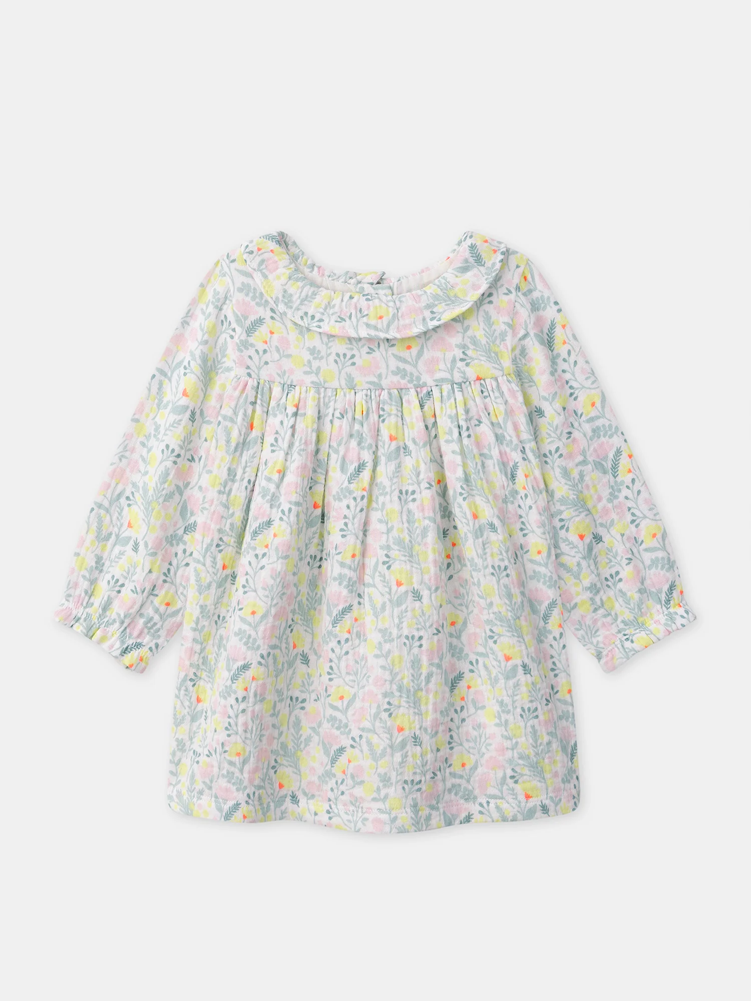 Ensemble robe imprimé fleuri + legging rose + bandeau Naissance Fille – Image 5