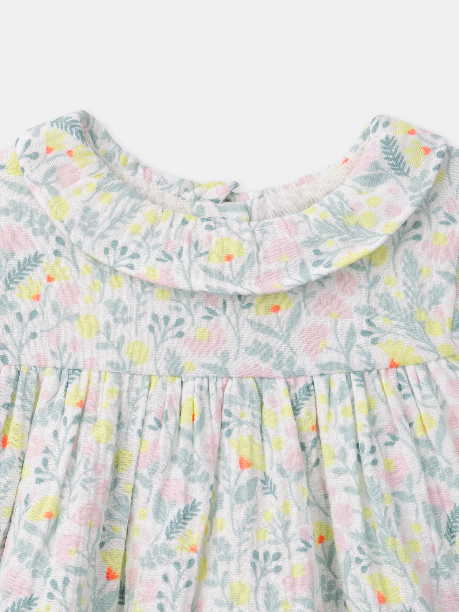 Ensemble robe imprimé fleuri + legging rose + bandeau Naissance Fille – Image 6