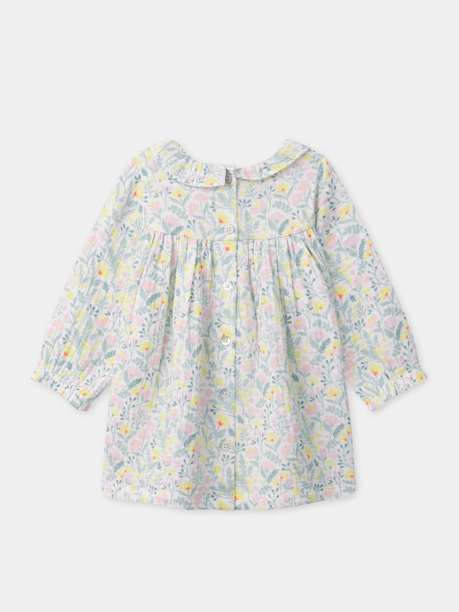 Ensemble robe imprimé fleuri + legging rose + bandeau Naissance Fille – Image 7