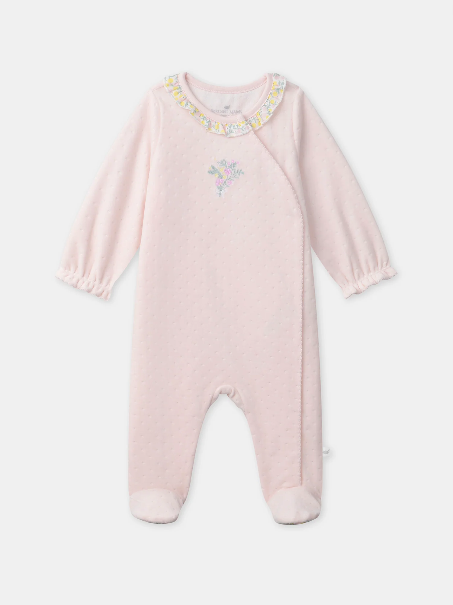 Grenouillère rose à col volants Naissance Fille – Image 2