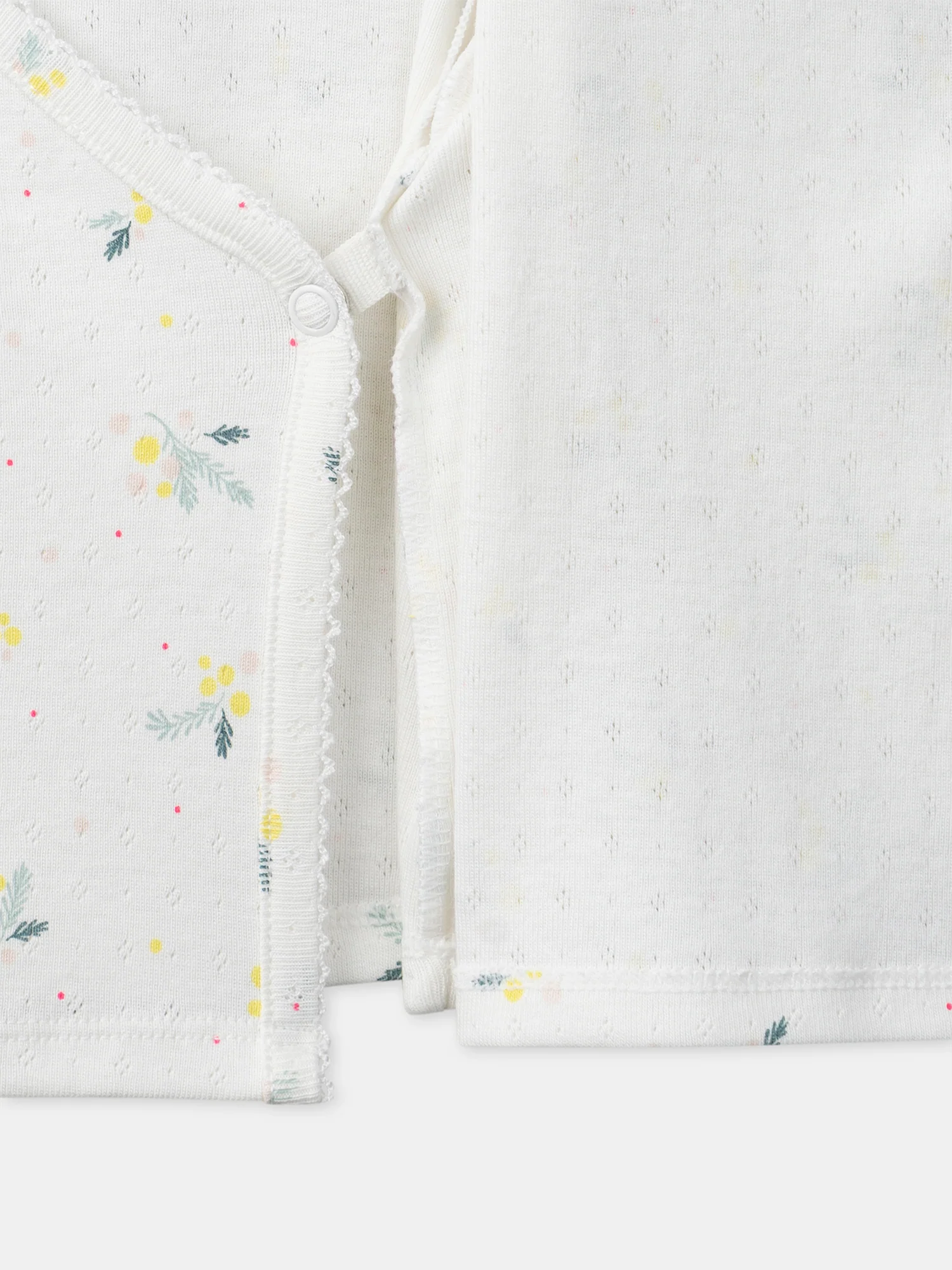 Ensemble haut + pantalon + bonnet imprimé feuillage Naissance Fille – Image 8