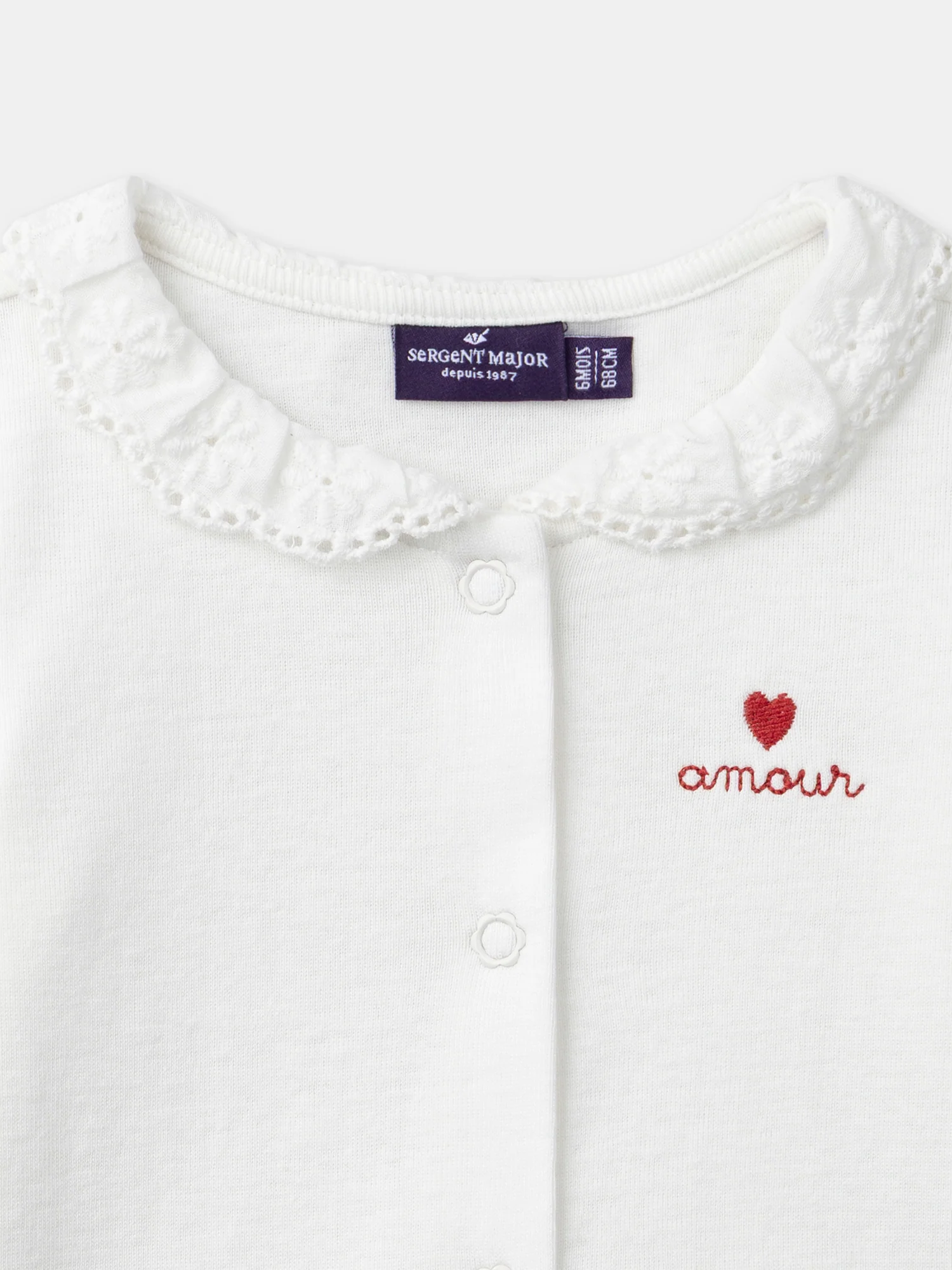 Body écru à col et manches longues Bébé Fille – Image 3