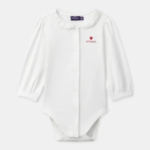 Body écru à col et manches longues Bébé Fille