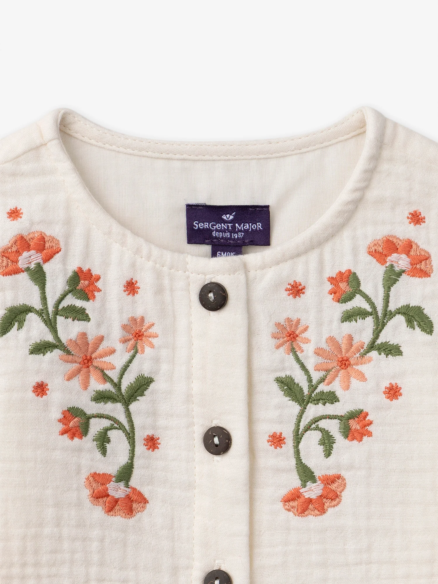 Chemise écrue à broderies fleurs Bébé Fille – Image 6