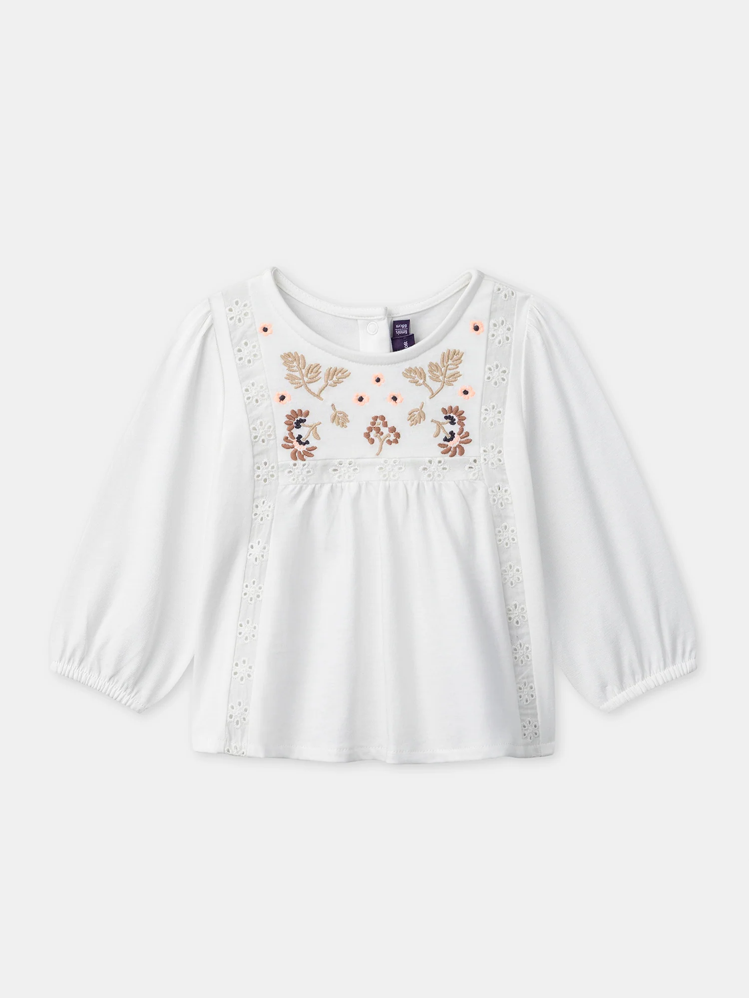 Blouse écrue à broderie fleurs Bébé Fille – Image 2