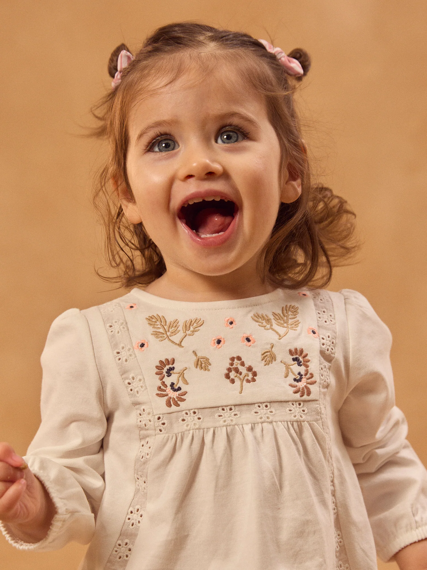 Blouse écrue à broderie fleurs Bébé Fille – Image 4