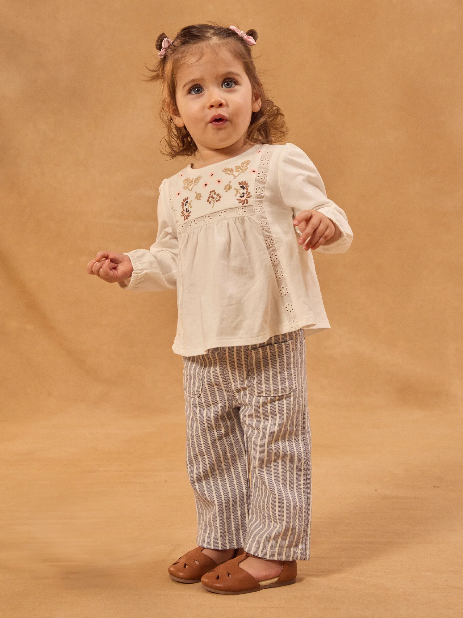 Blouse écrue à broderie fleurs Bébé Fille – Image 6