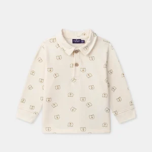 Polo écru imprimé ours Bébé Garçon