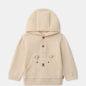 Pull à capuche beige Bébé Garçon