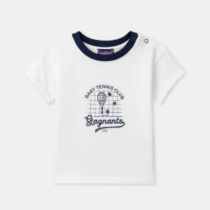 T-shirt écru à motif tennis Bébé Garçon