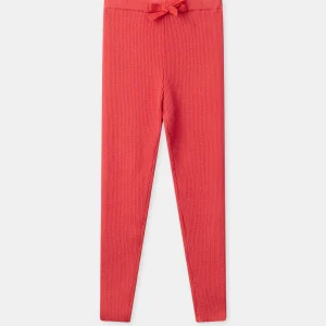 Legging rose à nœud Fille