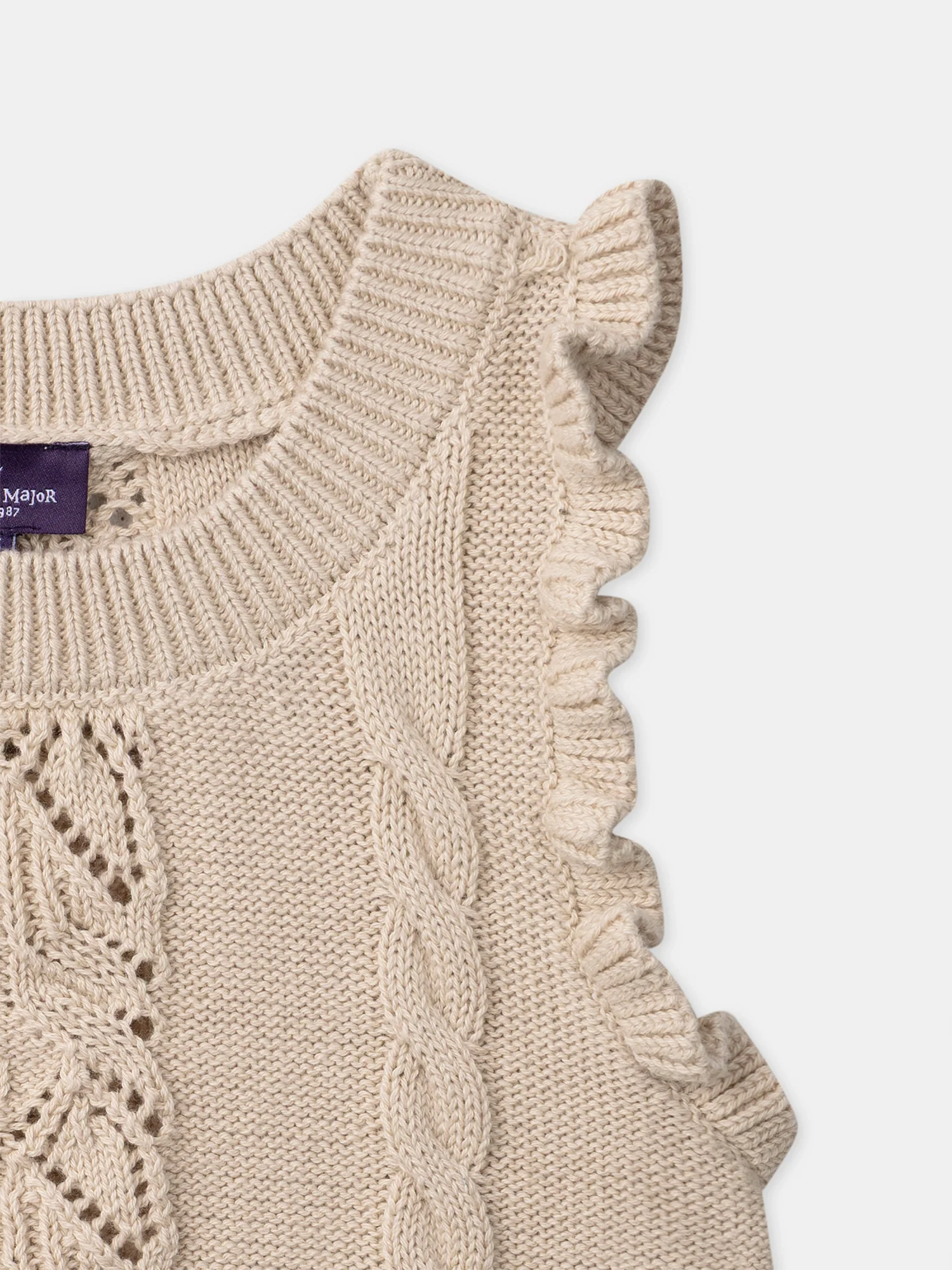 Pull beige sans manches Fille – Image 6