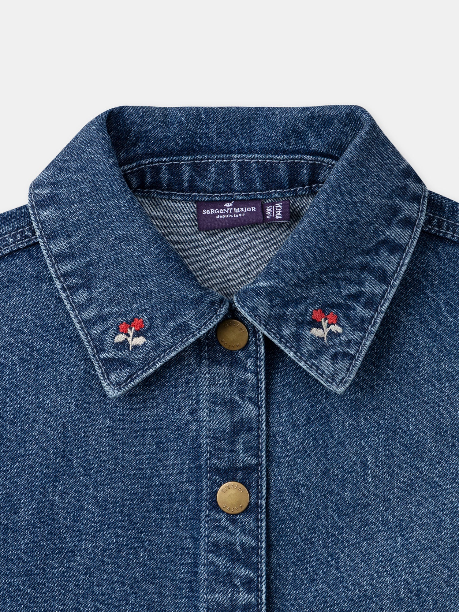 Veste en jean à broderie "M" Fille – Image 7