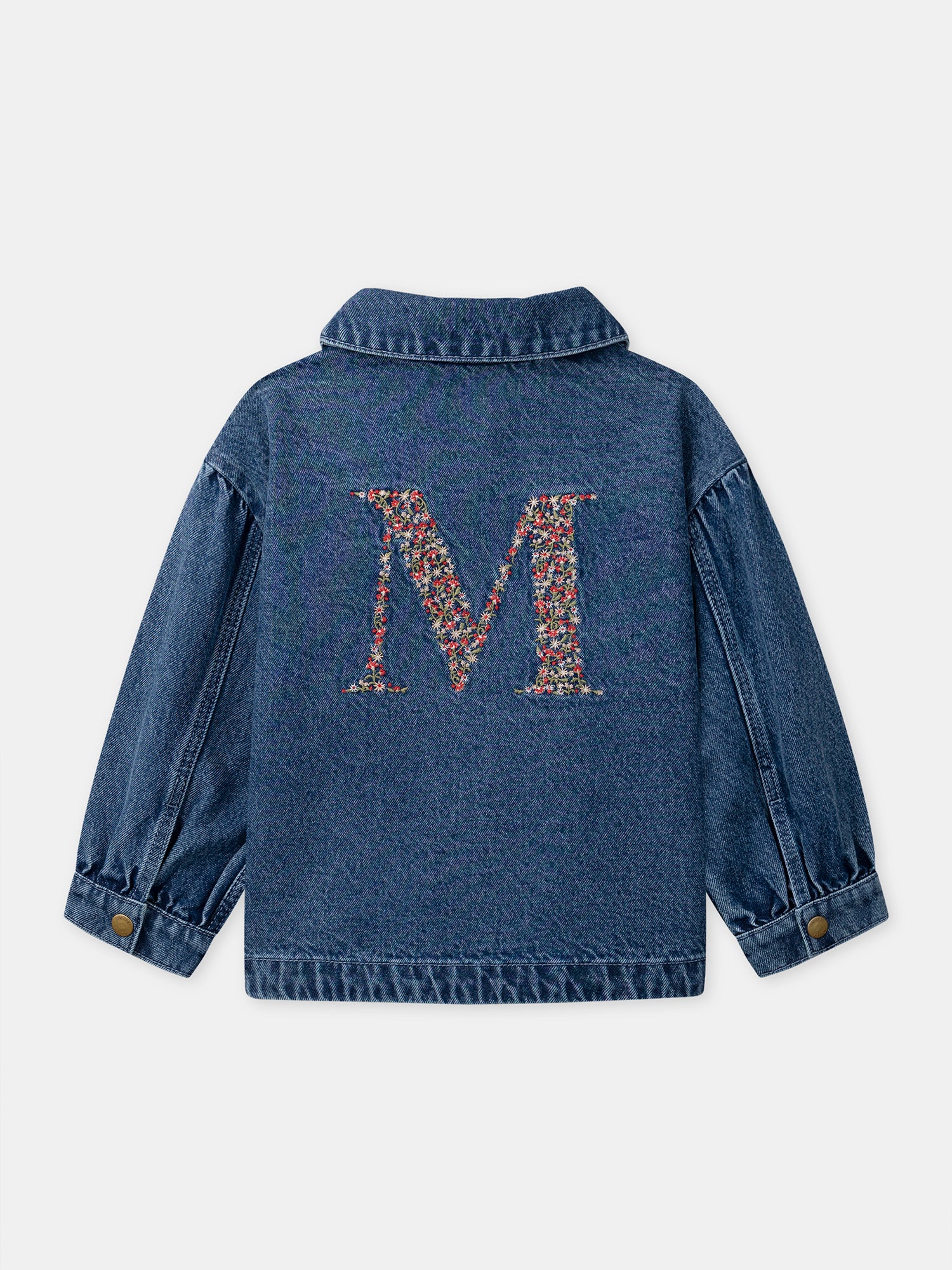 Veste en jean à broderie "M" Fille – Image 8