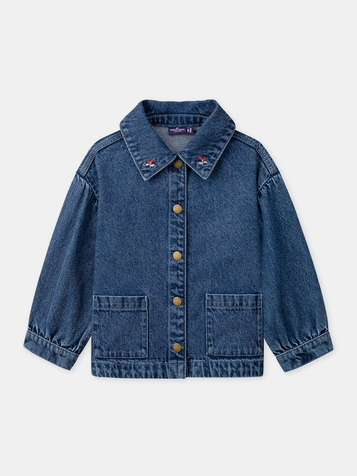 Veste en jean à broderie "M" Fille