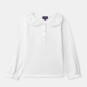 Blouse écru à col claudine Fille