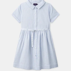 Robe chemise à rayures bleues Fille
