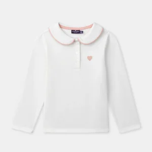 T-shirt écru à manches longues Fille