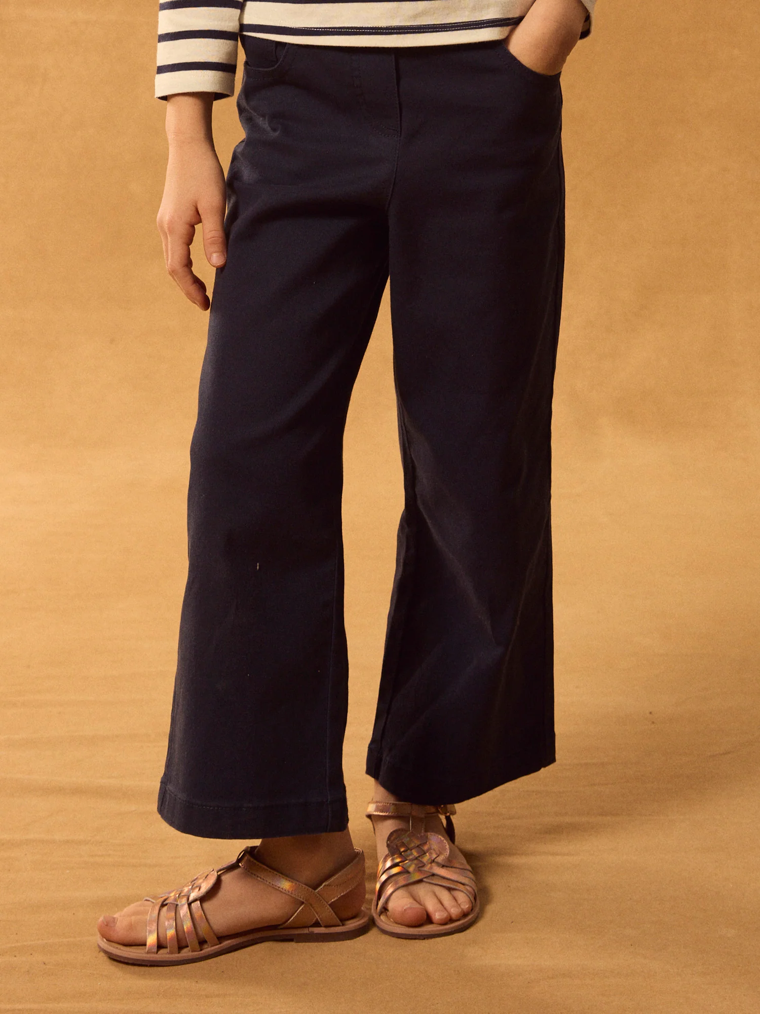 Pantalon wide leg bleu marine Fille – Image 3