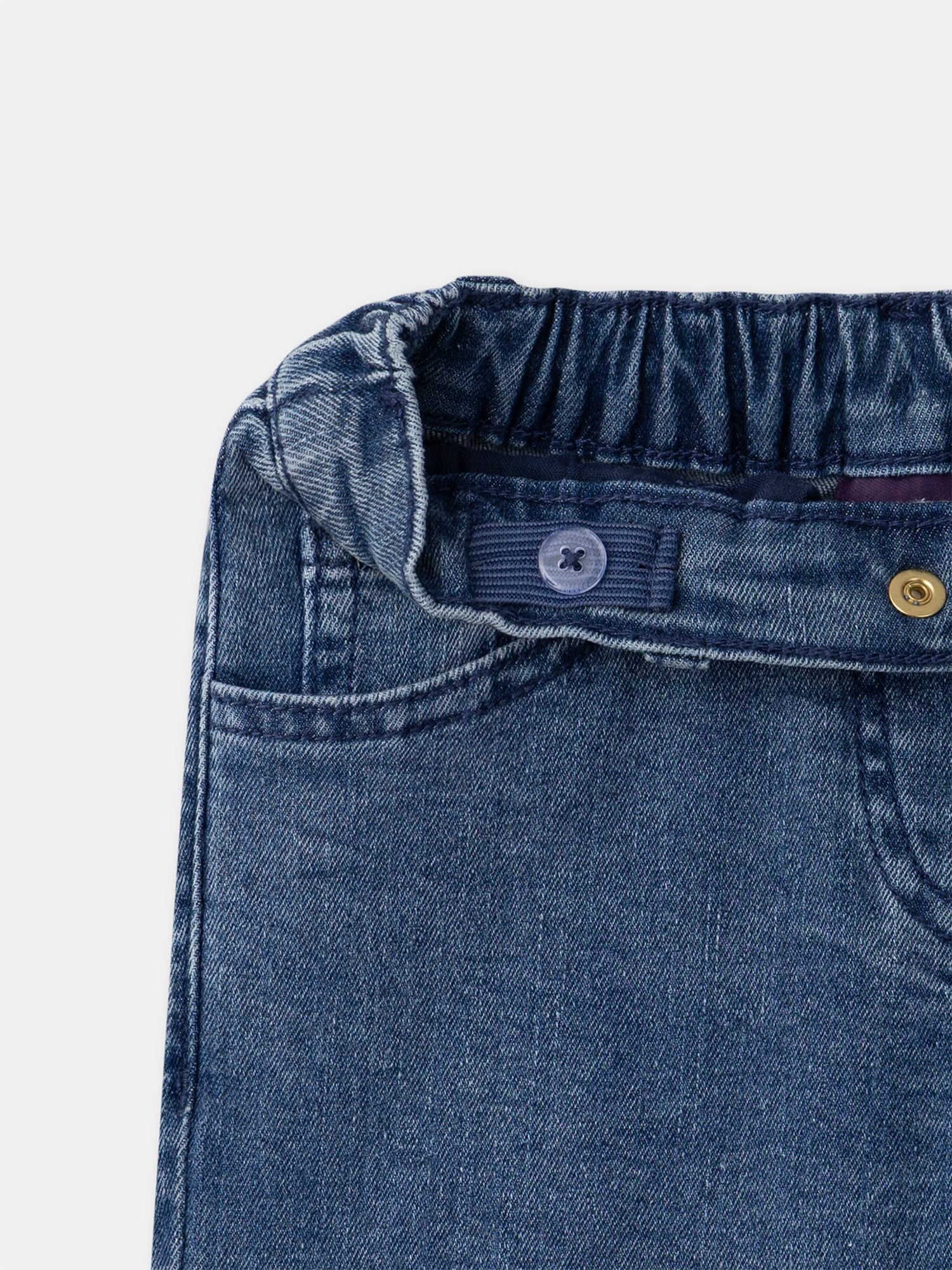 Jean wide leg à broderies fleurs Fille – Image 4