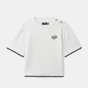T-shirt écru en maille Fille
