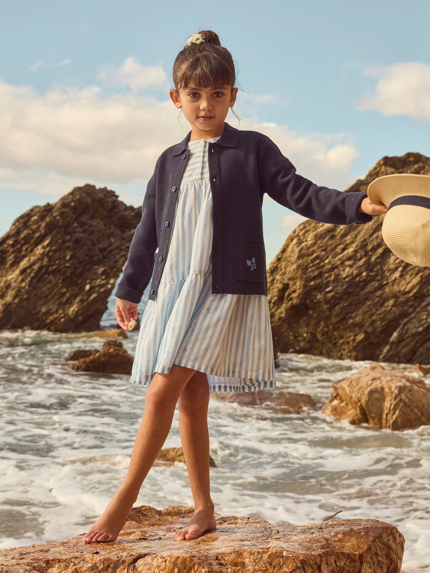 Cardigan bleu marine Fille – Image 5