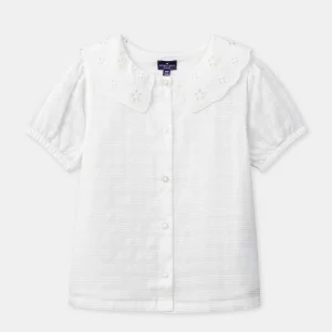 Chemisier écru à col claudine Fille