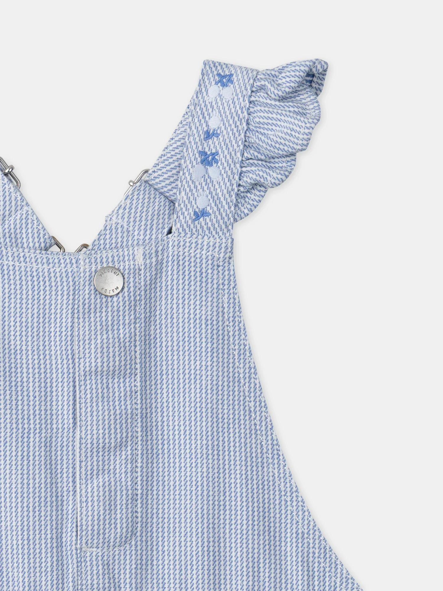 Salopette à rayures bleues et volants Fille – Image 6