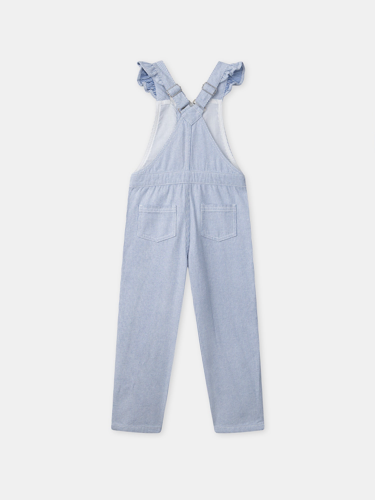 Salopette à rayures bleues et volants Fille – Image 9