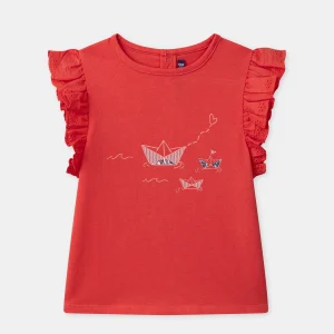 T-shirt rose à volants Fille