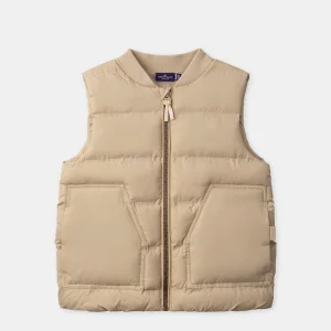 Doudoune beige sans manches Garçon