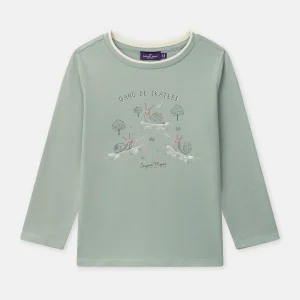 T-shirt vert à manches longues Garçon
