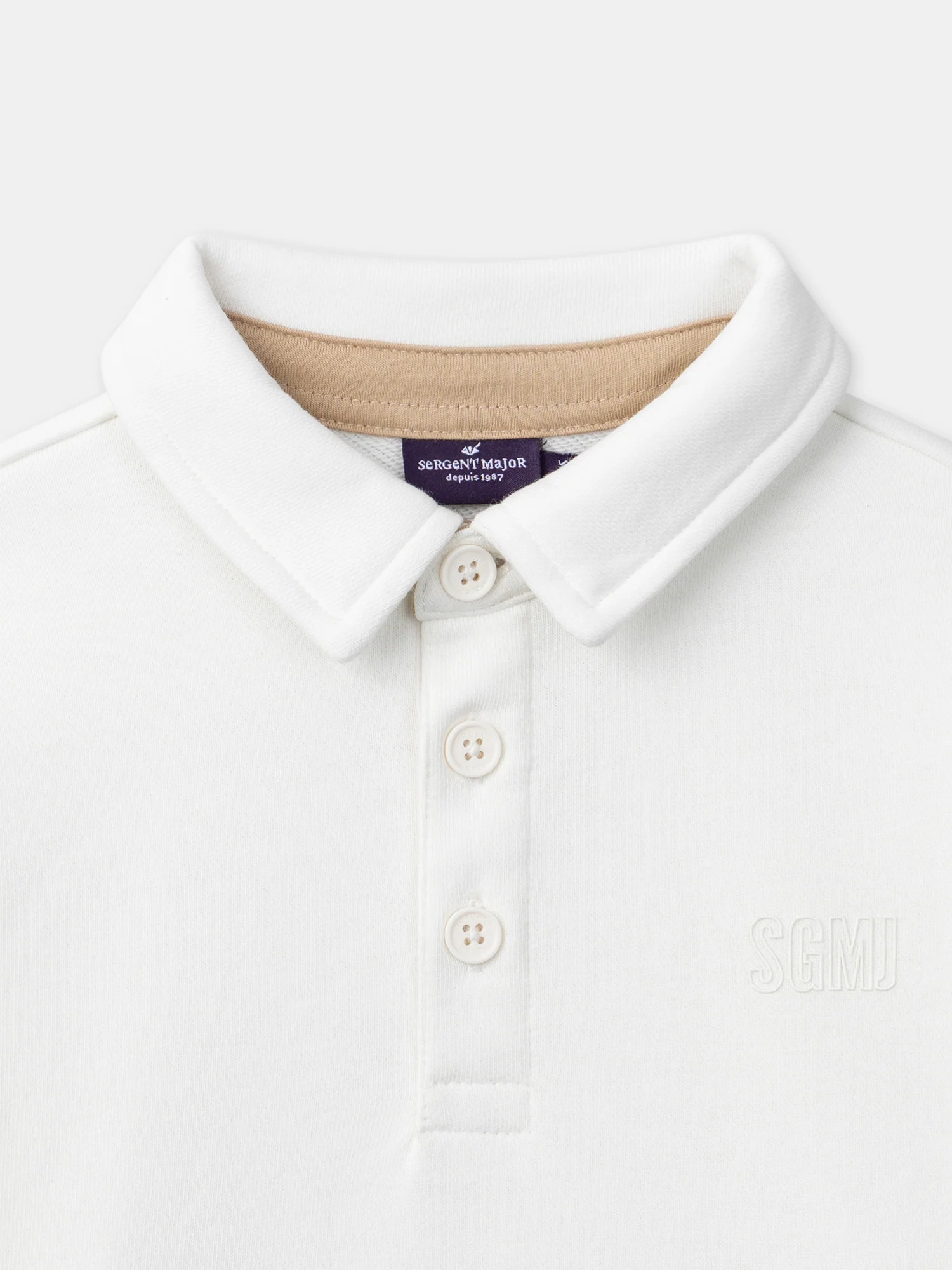 Sweat-shirt écru et à bandes beiges Garçon – Image 7