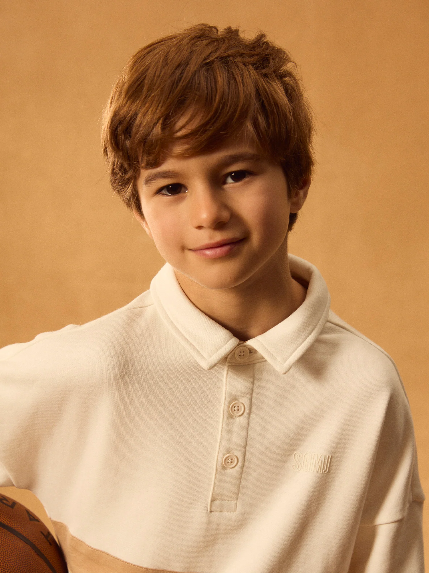 Sweat-shirt écru et à bandes beiges Garçon – Image 4