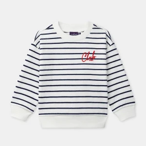 Sweat à rayures bleues marines Garçon