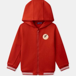 Gilet à capuche rouge Garçon