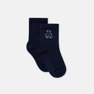 Chaussettes bleues marines motif chien Bébé Garçon