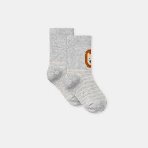 Chaussettes grises lions Bébé Garçon