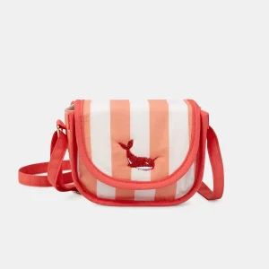 Sac bandoulière à rayures corails et écrues Fille