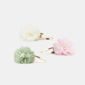 Lot de 3 barrettes fleurs Fille