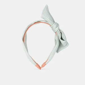 Serre-tête nœud à carreaux Fille