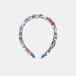 Serre-tête tressé tissu fleuri Fille