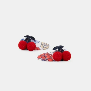 Lot de 2 barrettes baies pompons Fille
