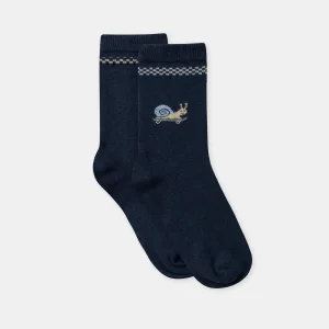 Chaussette bleu marine escargot Garçon