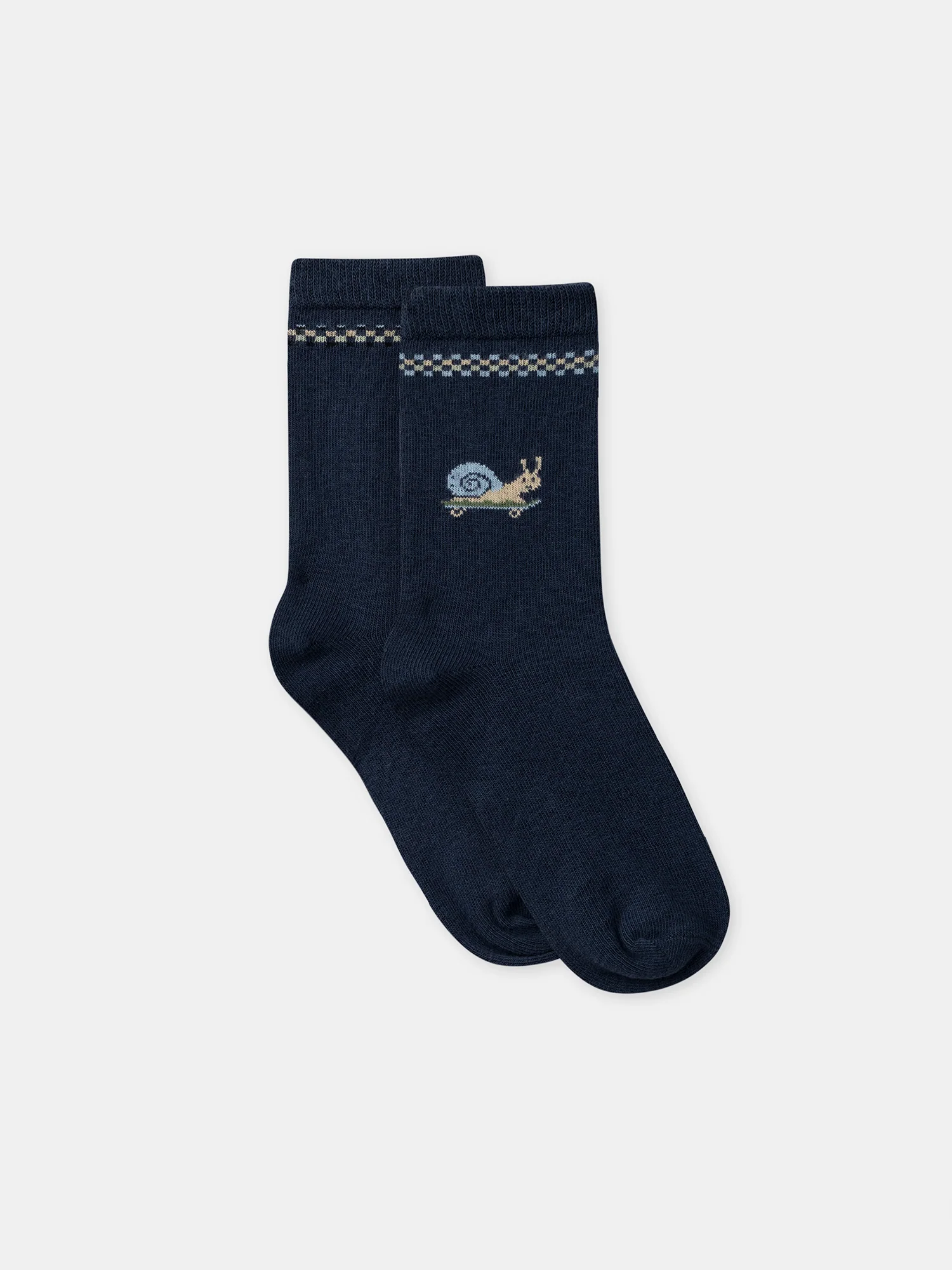 Chaussette bleu marine escargot Garçon – Image 2