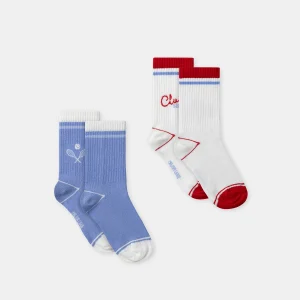 Lot de 2 paires chaussettes bleu ou écru Garçon